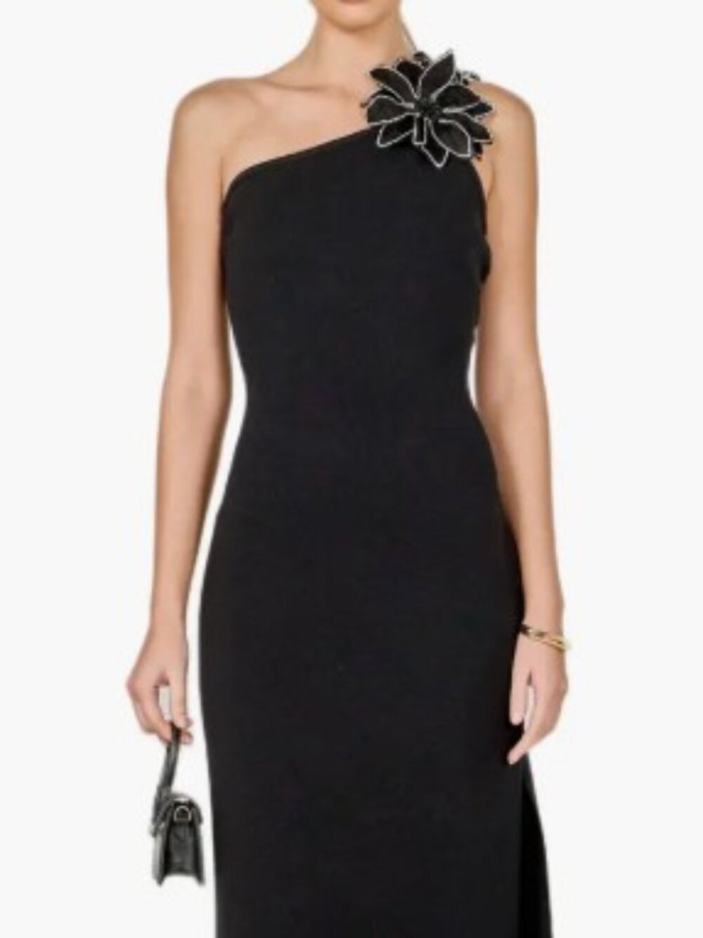 Flower One-Shoulder Knit Maxi Dress by Endless Rose
